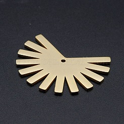 ステンレスペンダント201個  レーザー切断  ファン  ゴールドカラー  25.5x33x1mm  穴：1.6mm&nbsp;STAS-N090-LA151