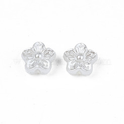 ABSプラスチックパール調ビーズ  花  乳白色  9x9x5mm  穴：1.6mm  約3270個/500g&nbsp;OACR-N008-152
