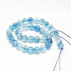 Dyed Round Natural Crackle Quartz Beads Strands&nbsp;G-K084-10mm-03A