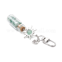 Glass Wishing Bottle with Natural & Synthetic Gemstone Chips inside Pendant Decorations&nbsp;GG-CJ167A