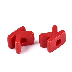 オペークアクリルヨーロピアンビーズ  大穴ビーズ  文字k  クリムゾン  21x15x13.5mm  穴：6mm  約174個/500g&nbsp;OACR-M027-01K-01