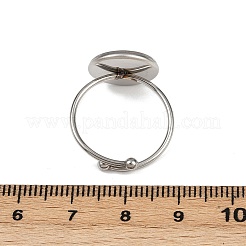 304 Stainless Steel Cuff Ring Components&nbsp;STAS-D372-03P-04