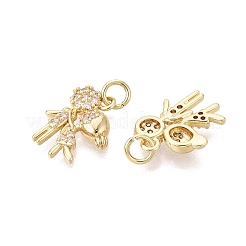 Valentine's Day Brass Micro Pave Clear Cubic Zirconia Pendants&nbsp;KK-Q072-13G