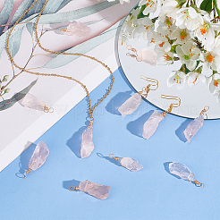 Natural Rose Quartz Pendants&nbsp;G-FG0001-13