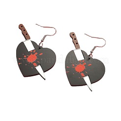 アクリルハートダングルイヤリング  プラチナ  55x45mm&nbsp;AY4958