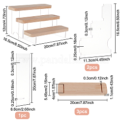 3-Tier Transparent Acrylic  Minifigures Display Risers&nbsp;DIY-WH0410-33A