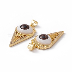 Rack Plating Brass Micro Pave Cubic Zirconia Pendants&nbsp;KK-B060-03G-02