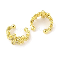Brass Micro Pave Clear Cubic Zirconia Cuff Earrings for Women&nbsp;EJEW-I305-10G