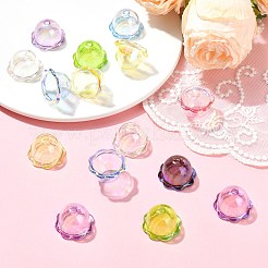 35Pcs 7 Colors UV Plating Acrylic Bead Caps&nbsp;OACR-CJ0002-36