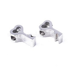 変色しない304ステンレススチールチャーム  ハートキー  ステンレス鋼色  8x4.5x3mm  穴：1.8mm&nbsp;LS-STAS-R112-012B