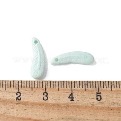 天然レインボーアラシャン瑪瑙ペンダント  染め  フェザーチャーム  ライトシアン  16.5~17x4.5~5.5x2.5~3mm  穴：1.2mm&nbsp;G-G194-04C