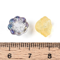 透明ガラスビーズ  混合スタイル  ハスのポッド  ミックスカラー  10x10x6.5mm  穴：1.2~1.5mm&nbsp;GLAA-T016-35-01