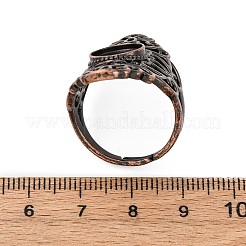 Brass Open Cuff Ring Components&nbsp;KK-U074-13R