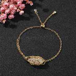 Natural Mixed Gemstone Bullet Link Slider Bracelets&nbsp;BJEW-JB09902
