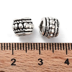 チベット風合金ビーズ  カドミウムフリー＆鉛フリー  コラム  アンティークシルバー  8x6.5mm  穴：4mm  約1000個/1000g&nbsp;FIND-Q094-37AS