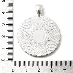 Flat Round Alloy Rhinestone Pendant Cabochon Settings&nbsp;X-ALRI-T351-01S