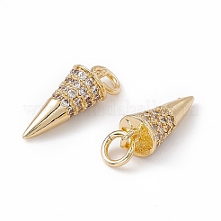 Brass Micro Pave Cubic Zirconia Pendants&nbsp;KK-E068-VC011