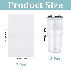 キャップ付きプラスチック製ネイルアートスタンパースクレーパー  チップネイルスタンプ  透明  6.3x2.5~3.15cm&nbsp;MRMJ-CP0001-53