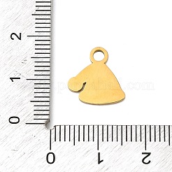 クリスマス 304 ステンレススチール エナメルチャーム  カドミウムフリー＆鉛フリー  クリスマスの帽子  13x11.5x0.8mm  穴：2.5mm&nbsp;LS-STAS-I356-02G-05