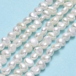 天然養殖淡水パールビーズ連売り  研磨両側  リネン  4~5x5~6x2.5~3.5mm  穴：0.6mm  約79~87個/連  13.98~14.17''（35.5~36センチメートル）&nbsp;PEAR-A005-05H-01