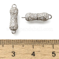 925 Sterling Silver Micro Pave Clear Cubic Zirconia Screw Clasps&nbsp;STER-U006-05P