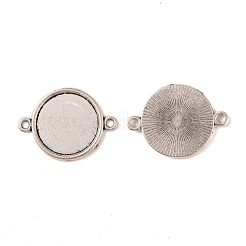 Tibetan Style Alloy Flat Round Cabochon Connector Settings&nbsp;X-TIBE-M022-09AS