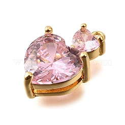 Brass Micro Pave Cubic Zirconia Pendants&nbsp;KK-U065-17G