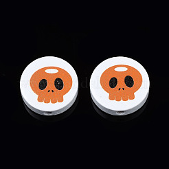 Halloween Printed Natural Wood Beads&nbsp;WOOD-T021-93