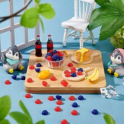 240個 2色 PVC ラズベリー  模造果物  食べ物を再生する  ドールハウスアクセサリー用  小道具の装飾のふりをする  ミックスカラー  7x4mm  120個/カラー&nbsp;DJEW-OC0001-20