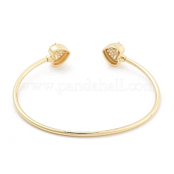 Rack Plating Brass Micro Pave Cubic Zirconia Cuff Bangles&nbsp;BJEW-C073-01G