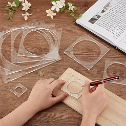 Transparent Acrylic Sewing Measuring Tool Set&nbsp;AJEW-WH0554-09A