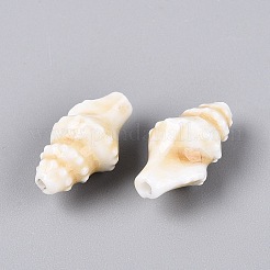 ヴィンテージの手作り磁器ビーズ  巻き貝の殻形状  アンティーク調の釉薬をかけたセラミックビーズ  モカシン  19.5~20.5x10~11x10~11mm  穴：1.6~1.8mm&nbsp;PORC-Q006-08B