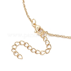 4.5MM Round White Shell Pearl Beaded & 304 Stainless Steel Cable Chain Necklaces for Women&nbsp;NJEW-JN05571