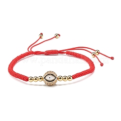Round with Evil Eye Braided Bead Bracelet for Girl Women&nbsp;BJEW-JB06974