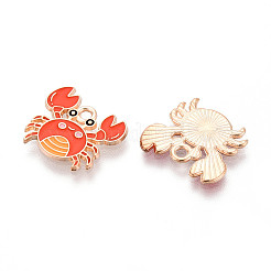 Marine Animals Alloy Enamel Pendants&nbsp;X-ENAM-T022-34G
