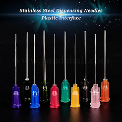 ステンレス鋼の分配針  プラスチックインターフェース  ミックスカラー  55.5x7.5mm  穴：4.5mm  ピン：0.51~2mm  内径：0.25~1.51mm  80個/箱&nbsp;FIND-BC0001-47
