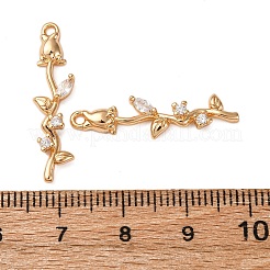 Brass Micro Pave Clear Cubic Zirconia Pendants&nbsp;KK-Z112-43G