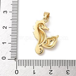 真鍮チャーム  18KGP本金メッキ  タツノオトシゴ  23x16x3mm  穴：3.5x4.4mm&nbsp;KK-D502-27D-G
