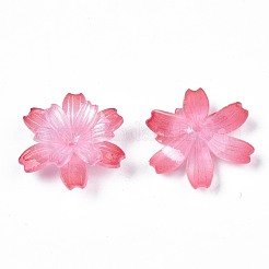 プラスチックビーズ  花  淡いバイオレットレッド  23.5x21.5x7mm  穴：1mm&nbsp;KY-N015-031