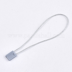 シールタグ付きポリエステルコード  プラスチックハングタグファスナー  ライトグレー  185~195x1mm  約850個/袋&nbsp;CDIS-T001-09A