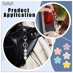 40 個 5 色不透明アクリルビーズ  さくらの花  ミックスカラー  22.5x23x8.5mm  穴：3mm  8個/カラー&nbsp;OACR-FS0002-85