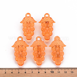 秋のテーマ透明アクリルビーズ  ブドウ  サンゴ  46x27x16.5mm  穴：3.5mm  約101個/500g&nbsp;TACR-S154-60B-921