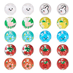 20Pcs 10 Colors Transparent Glass Beads&nbsp;LAMP-TA0001-08