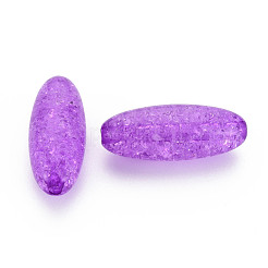 クリアクラックアクリルビーズ  ライス  ミックスカラー  12.5x32mm  穴：2.5mm  約155個/500g&nbsp;CACR-S010-01