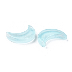 透明焼付塗料ガラスビーズ  ムーン  トップ掘削  アクア  15.5x13x3.5mm  穴：1.2mm&nbsp;X1-GLAA-D010-01F