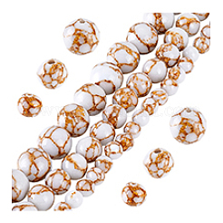 3 Styles Frosted Synthetic Gold Line Turquoise Beads&nbsp;G-PH0003-13