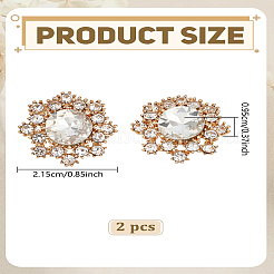 2Pcs 1-Hole Alloy Shank Buttons&nbsp;BUTT-LP0001-75