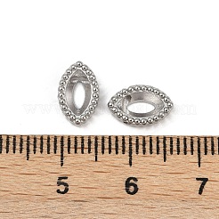 304ステンレススチールのラインストーンカボションセッティング  洗練された  ステンレス鋼色  馬の目  5.5x4mmのラインストーンに適する  9.5x6x2mm  穴：1mm&nbsp;STAS-G356-04P-02