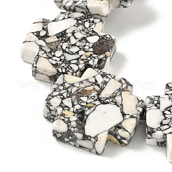 染め合成ターコイズビーズ連売り  クロス  30~31x31~31.5x6.5~7mm  穴：1.2mm  約13個/連  15.59~15.71''（39.6~39.9センチメートル）&nbsp;G-M448-A01-01
