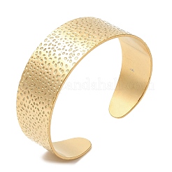 イオンプレーティング(IP) 304 ステンレススチール ワイドオープンカフバングル  女性のためのジュエリー  18KGP本金メッキ  内径：2-1/4インチ（5.8cm）&nbsp;BJEW-L682-023G